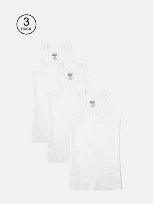 LUX cozi Vest For Boys Pure Cotton(White, Pack of 3)