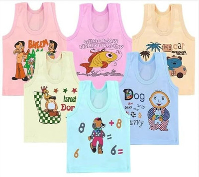 rijaarishss Vest For Boys & Girls Cotton Blend(Multicolor, Pack of 4)