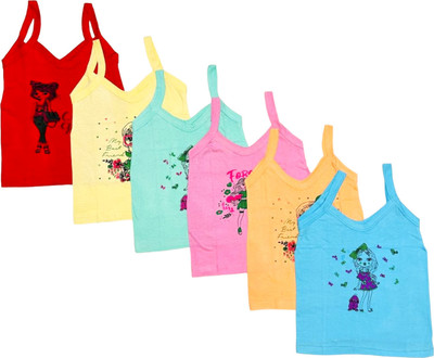 NTA Vest For Girls Pure Cotton(Multicolor, Pack of 6)