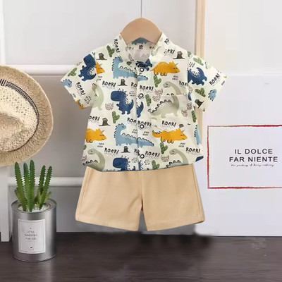 Sajavat Baby Boys Casual Shirt Shorts(DINOSAUR_CHIKU_Multicolor)