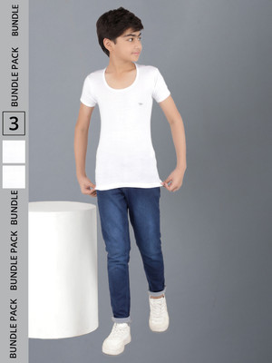 Dollar Vest For Boys Cotton(White, Pack of 3)