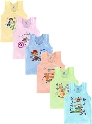 Eymery Vest For Boys & Girls Pure Cotton(Multicolor, Pack of 6)
