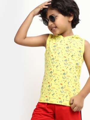 V-MART Vest For Boys Cotton(Yellow, Pack of 1)