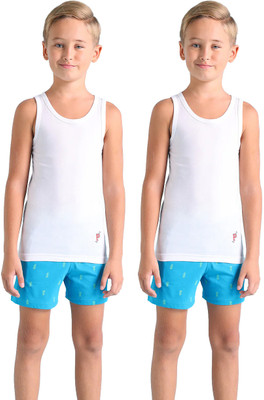 U.S. POLO ASSN. Vest For Boys Cotton Blend(White, Pack of 2)