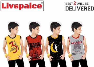 livspaice Vest For Boys Cotton Blend(Multicolor, Pack of 2)