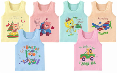Luckshay creations Vest For Baby Boys & Baby Girls Pure Cotton(Multicolor, Pack of 6)
