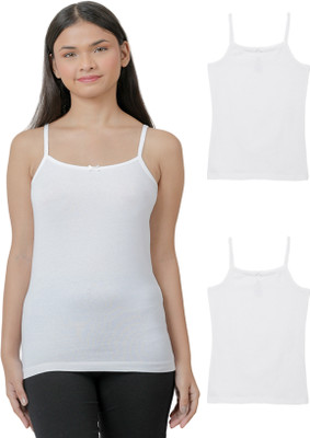 Charm n Cherish Vest For Girls Cotton Blend(White, Pack of 2)