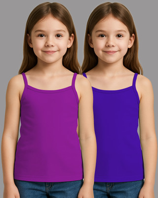 Samvar Camisole For Baby Girls(Blue, Pack of 2)