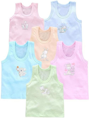 GSXMMOL Vest For Baby Boys & Baby Girls Pure Cotton(Multicolor, Pack of 6)