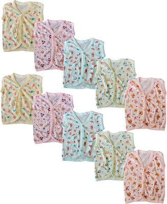 Eazy Trendz Vest For Baby Boys & Baby Girls Cotton(Orange, Pack of 10)