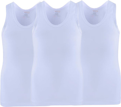RUPA JON Vest For Boys Cotton(White, Pack of 3)