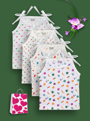 AMISIA Vest For Baby Boys & Baby Girls Cotton(White, Pack of 4)