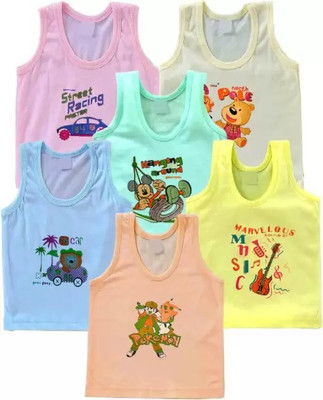 Cavendres Vest For Baby Boys & Baby Girls Pure Cotton(Multicolor, Pack of 6)