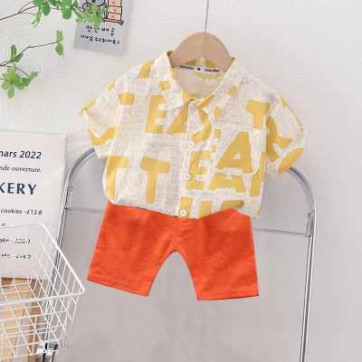Sajavat Baby Boys Casual Shirt Shorts(OHM_YELLOW_ORANGE_Yellow)