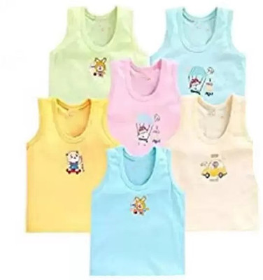 Cavendres Vest For Baby Boys & Baby Girls Pure Cotton(Multicolor, Pack of 6)