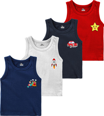 KidBee Vest For Boys Cotton(Multicolor, Pack of 4)