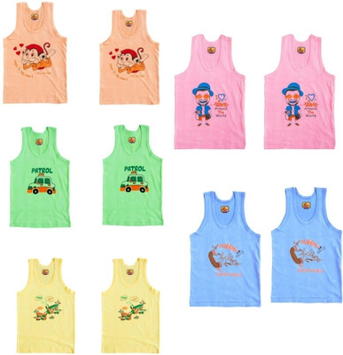 Renox Vest For Boys Cotton(Multicolor, Pack of 10)