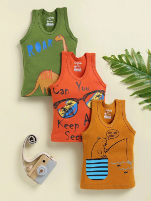 Unfab Vest For Baby Boys Cotton(Multicolor, Pack of 3)