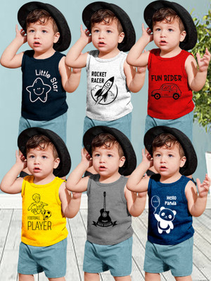 KidBee Vest For Baby Boys Cotton(Multicolor, Pack of 6)