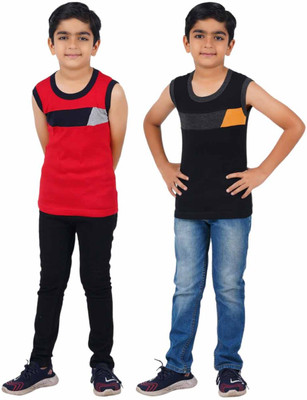METRO STITCH Vest For Boys Cotton(Multicolor, Pack of 2)