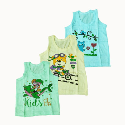 Chinmay Kids Vest For Baby Boys & Baby Girls Cotton(Multicolor, Pack of 3)