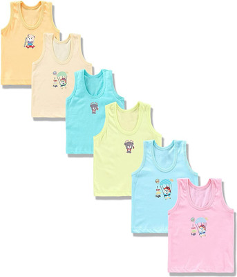 JWINGS Vest For Baby Boys & Baby Girls Pure Cotton(Multicolor, Pack of 6)