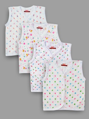 DON CARE Vest For Baby Boys & Baby Girls Cotton, Pure Cotton(White, Pack of 4)