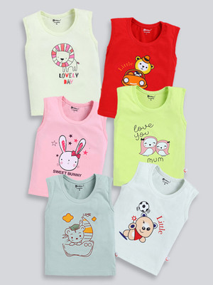 MOONKIDS Vest For Baby Boys & Baby Girls Pure Cotton(Multicolor, Pack of 6)