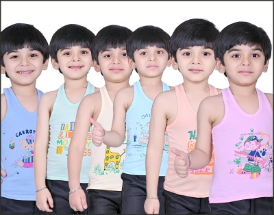 PY HOSIERI Vest For Baby Boys & Baby Girls Cotton(Multicolor, Pack of 6)