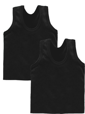 Kronado Vest For Boys Cotton Blend(Black, Pack of 2)