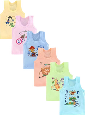 NEW TRINATH HOSIERY Vest For Baby Boys & Baby Girls Cotton(Multicolor, Pack of 6)