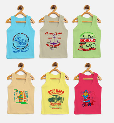 Yuneek Vest For Baby Boys & Baby Girls Pure Cotton(Multicolor, Pack of 6)