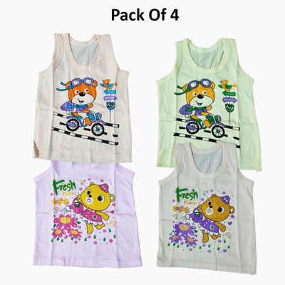 InEffable Vest For Baby Boys & Baby Girls Cotton(Multicolor, Pack of 4)