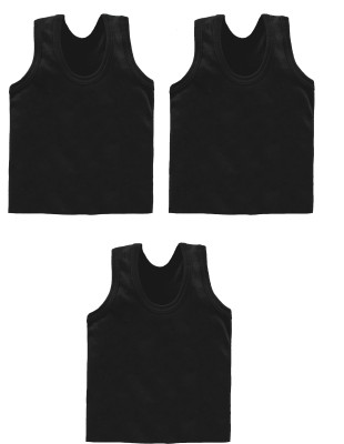 Neeba Vest For Boys Cotton Blend(Black, Pack of 3)