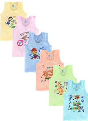 Desnuda Vest For Baby Boys & Baby Girls Pure Cotton(Multicolor, Pack of 6)