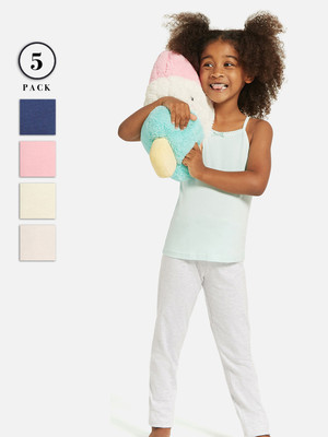 JUNIORS by Babyshop Vest For Baby Girls Cotton Blend(Multicolor, Pack of 5)