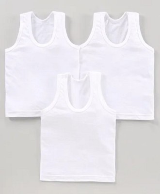EVOOKA Vest For Baby Boys & Baby Girls Cotton(White, Pack of 3)