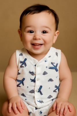 Thekuttydreams Vest For Baby Boys & Baby Girls Muslin(Blue, Pack of 1)