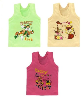 K S Collections Vest For Boys & Girls Cotton Blend(Multicolor, Pack of 3)