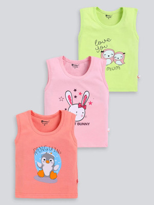 MOONKIDS Vest For Baby Boys & Baby Girls Pure Cotton(Multicolor, Pack of 3)