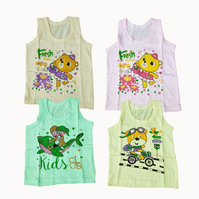 Chinmay Kids Vest For Baby Boys & Baby Girls Cotton(Multicolor, Pack of 4)