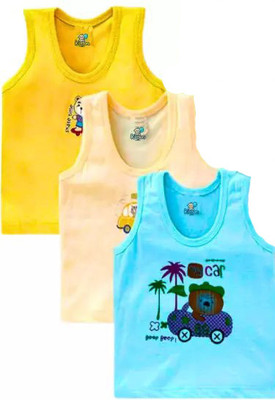 Cavendres Vest For Baby Boys & Baby Girls Pure Cotton(Multicolor, Pack of 3)