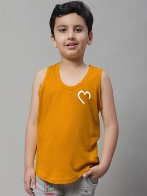 FRISKERS Vest For Boys Cotton(Gold, Pack of 1)