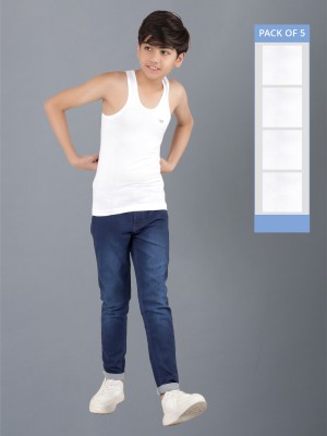 Dollar Vest For Boys Cotton(White, Pack of 5)