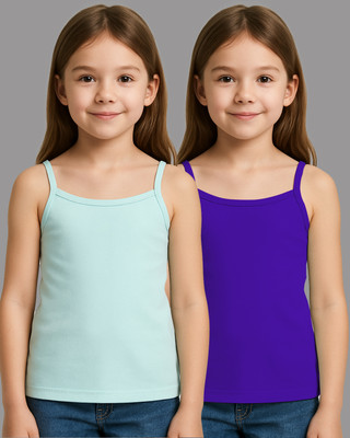 Samvar Camisole For Baby Girls(Blue, Pack of 2)