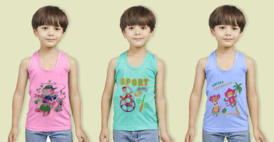 Pryag Vest For Boys Cotton Blend(Multicolor, Pack of 3)