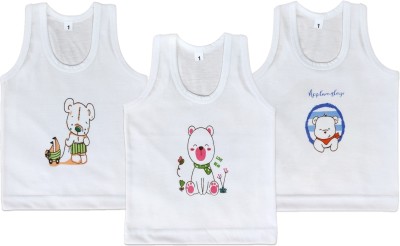 KIDSJOURNEY Vest For Baby Boys & Baby Girls Pure Cotton(White, Pack of 3)