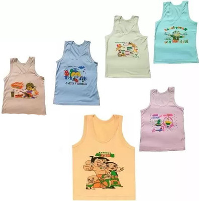 Cavendres Vest For Baby Boys & Baby Girls Pure Cotton(Multicolor, Pack of 6)