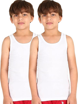 fitto Vest For Boys Cotton(White, Pack of 2)