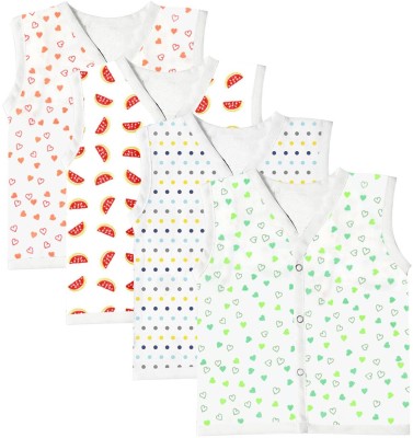 Mom's Home Vest For Baby Boys & Baby Girls Organic Cotton Blend(White, Pack of 4)